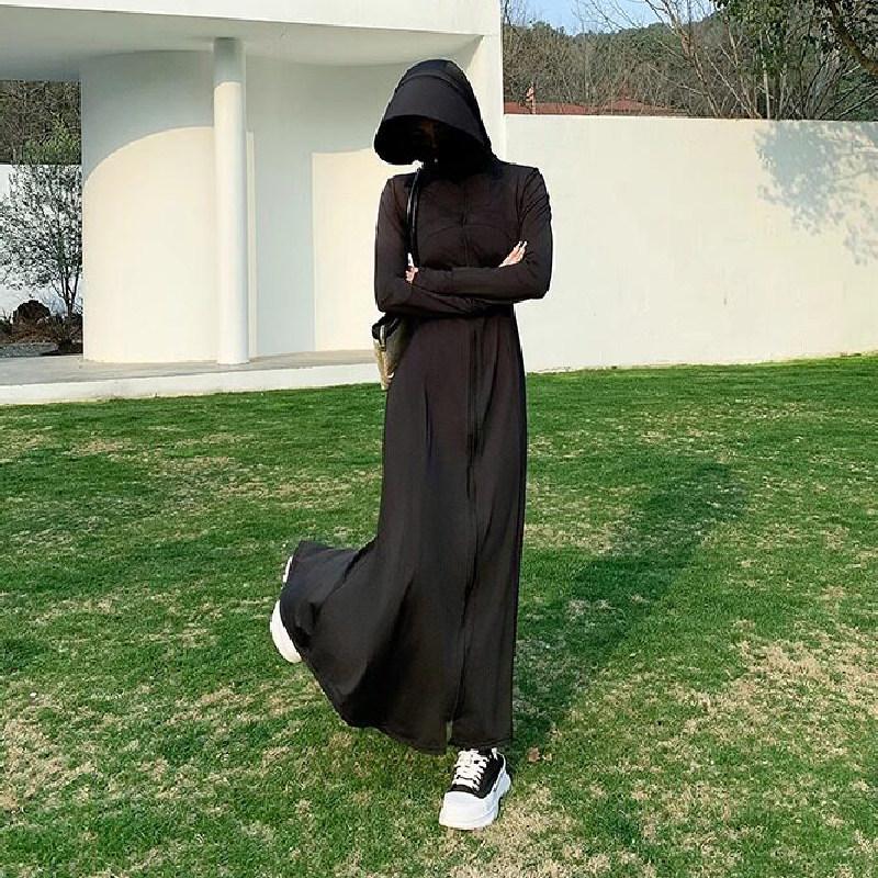 Long full body sunscreen clothes women's 1011 summer new ice silk thin sunscreen clothes ice feeling UV protection dress