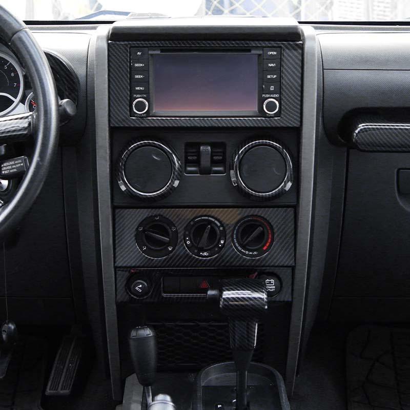 ABS interiér Kryt volantu Dekorační rámeček palubní desky pro Jeep Wrangler JK 2007-2010 Autopříslušenství