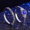 Retro Simple Emerald Sapphire Ring Set Women's Fashion Jewelry Zircon Ring