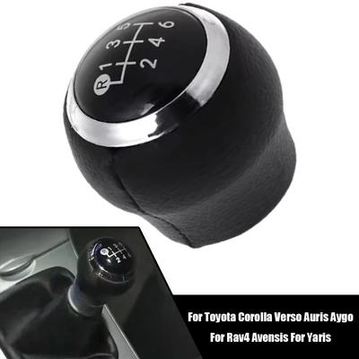 6 Speed Car Gear Shift Knob For Toyota Corolla Verso Auris Aygo For Rav4 Avensis For Yaris Nonslip Leather Speed Gear Shift Knob