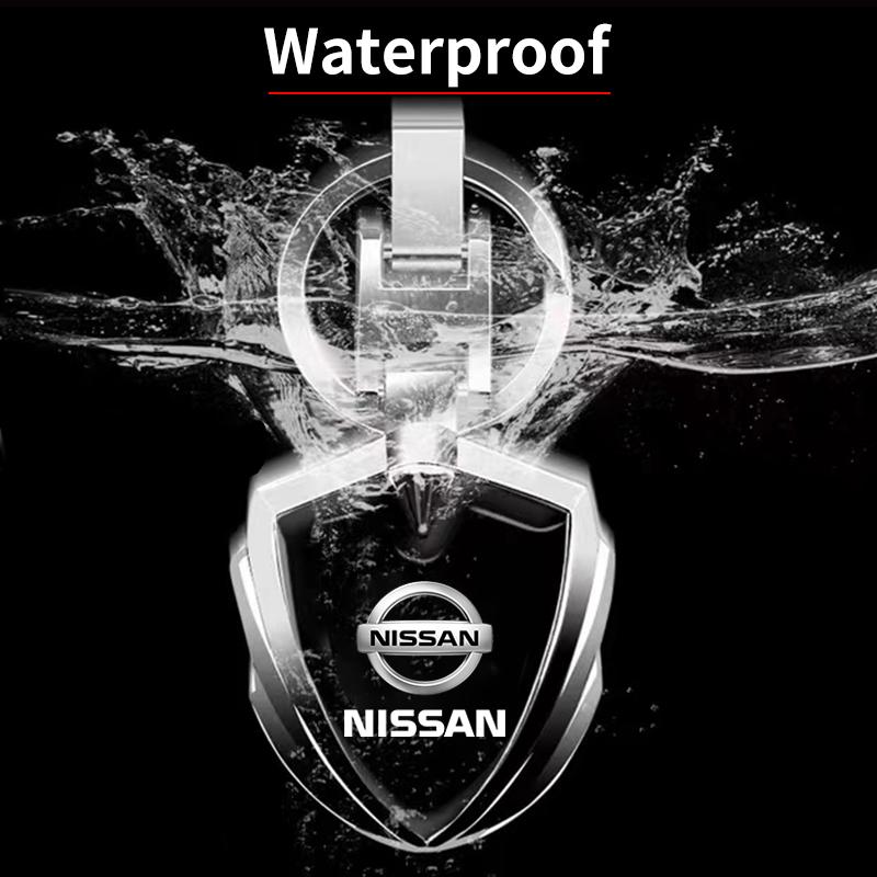 1Pcs Car Emblem Stying Metal Key Rings Shield Shaped Keychain for Nissan Nismo GTR Altima Qashqai Almera Navara