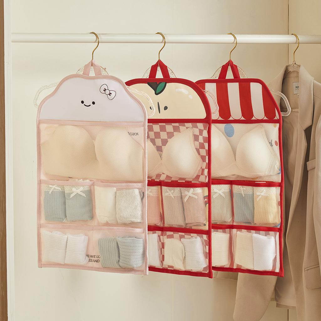 Socks storage hanging bag dormitory wardrobe underwear underwear storage artifact children's baby hanging mesh pocket storage bag