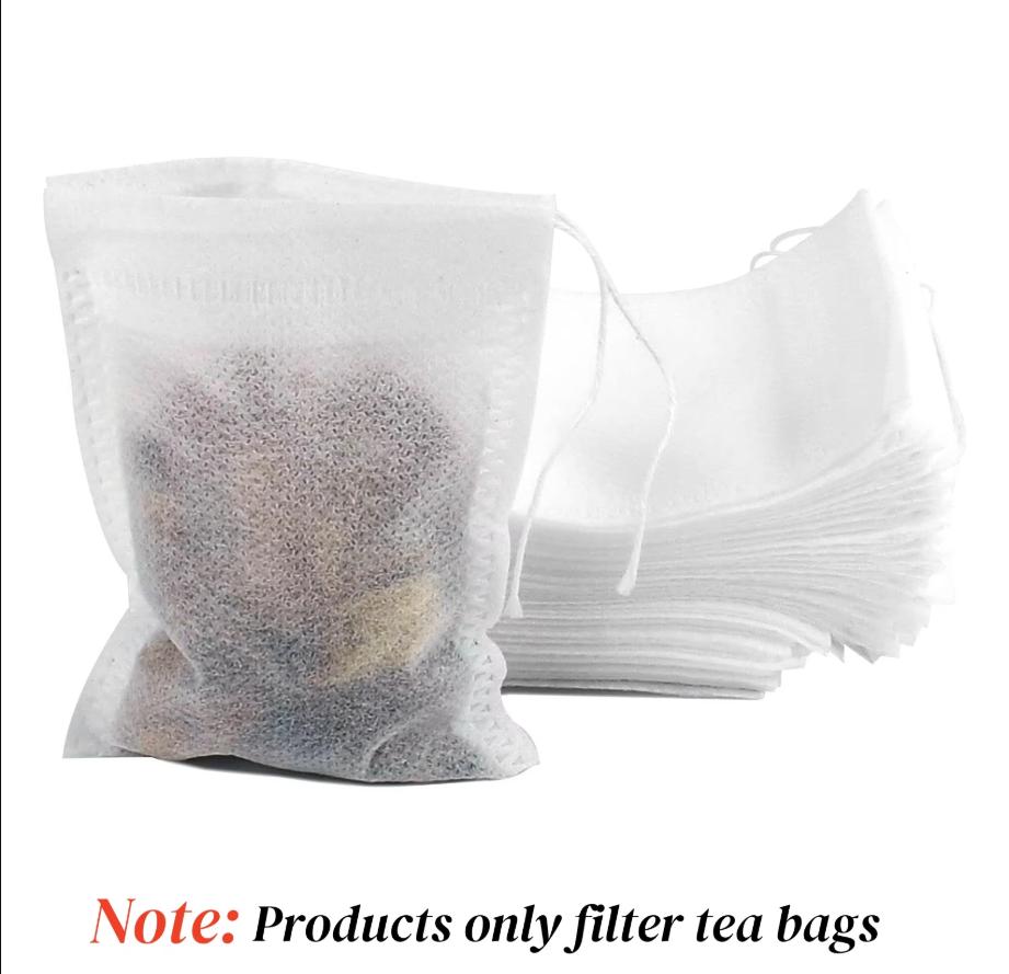 

100 шт. одноразовых чайных фильтр-пакетов, сетка для заваривания чая, пустые пакетики, органайзер для кофейных чайных пакетиков для травяного рассыпного чая, фильтр XL