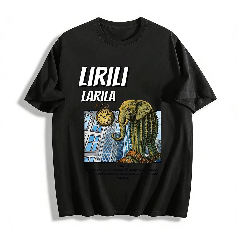 Absurd Cactus Elephant Pocket Watch Graphic Print T-Shirt Pure cotton T-shirt XXS