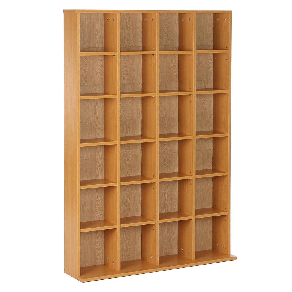 CD Storage Unit With Adjustable Shelves 89 X 130.5 Cm Beech Wood Finish