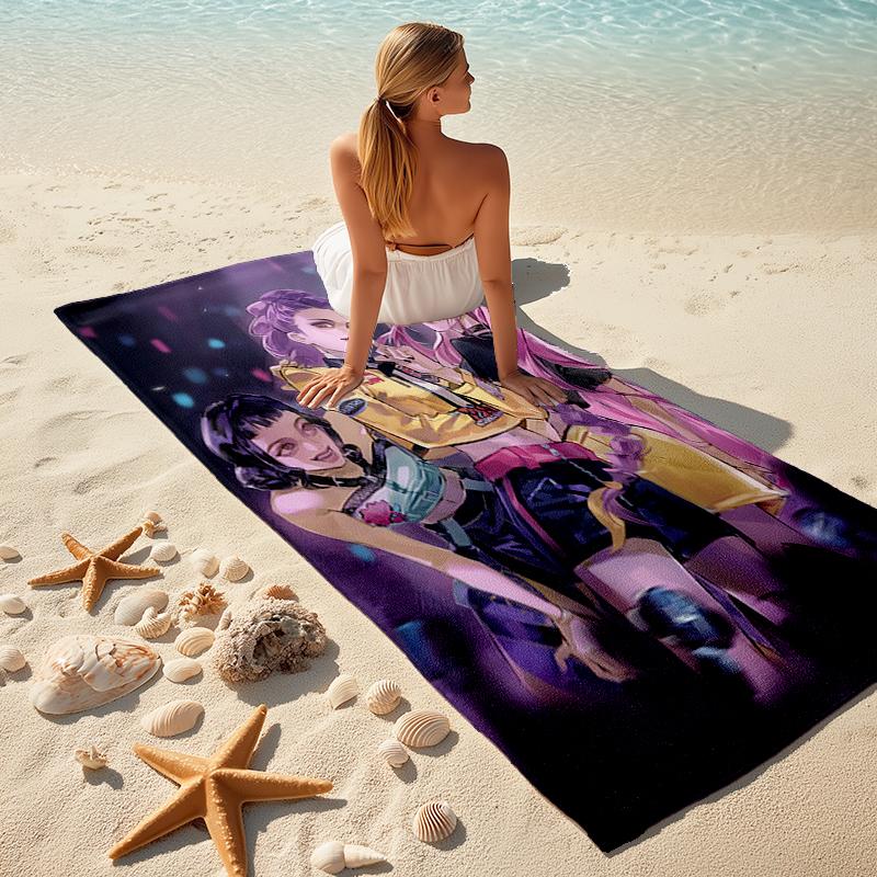 1pc KPop Demon Hunters9 Beach Towel, Comfortable and Thick, and Swimming/Bath/Picnic/Camping Towel, Suitable for Seaside Beaches