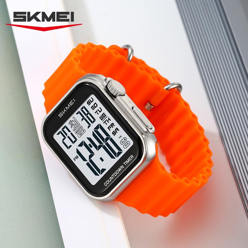 SKMEI 2269 2Time Original Luxury Digital Clock For Man Electronic Watch Fashion Sport Countdown Waterproof Square Wristwatches