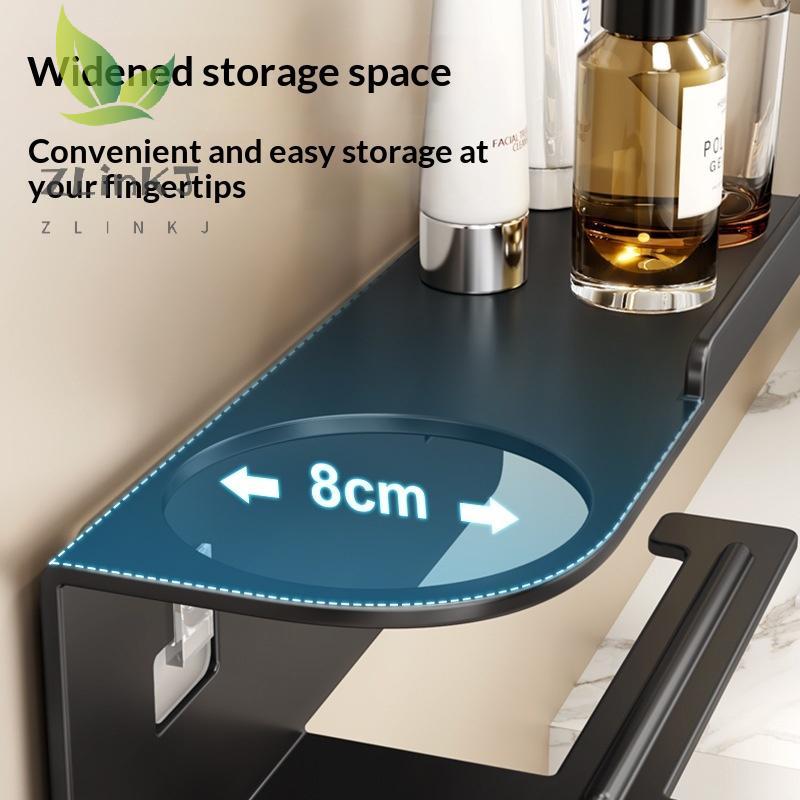 1Pc No-Drill Toilet Paper HolderPhone Stand Metal Storage Rack Kitchen Towel Holder Seasoning Bottle Bathroom Wall Roll Paper