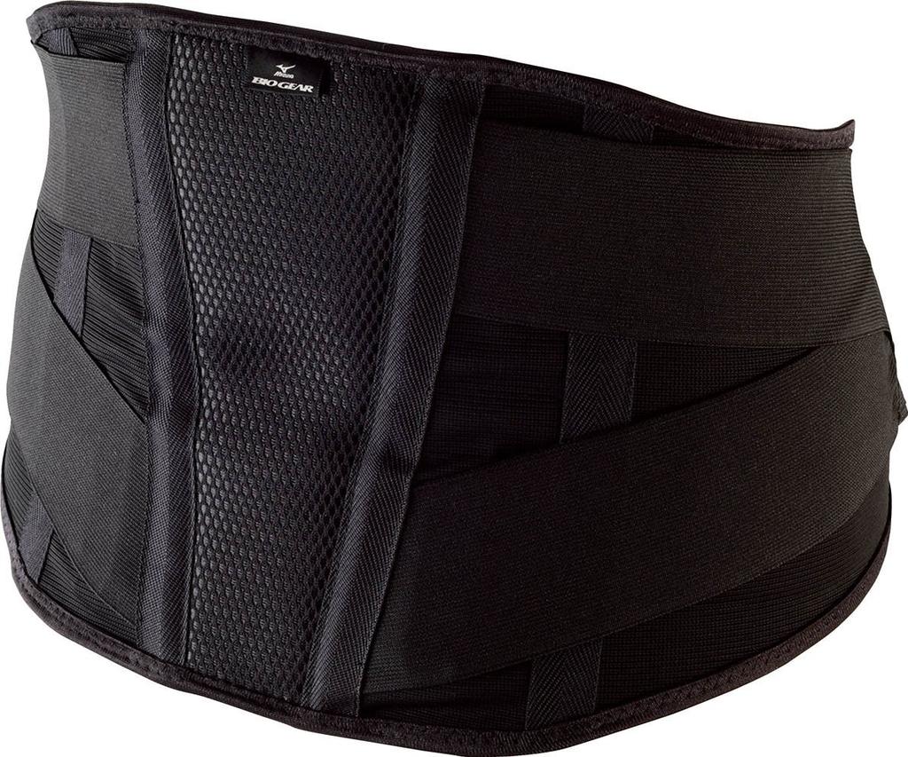 Biogear Supporter for Waist Lumbar Support Stable Protection Unisex K2JJ5B72 Black S [Mizuno] (1 Piece)
