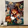 "Whimsical Jungle Animal Gathering" Patterned tapestry home decor, suitable for bedroom and living room, gift