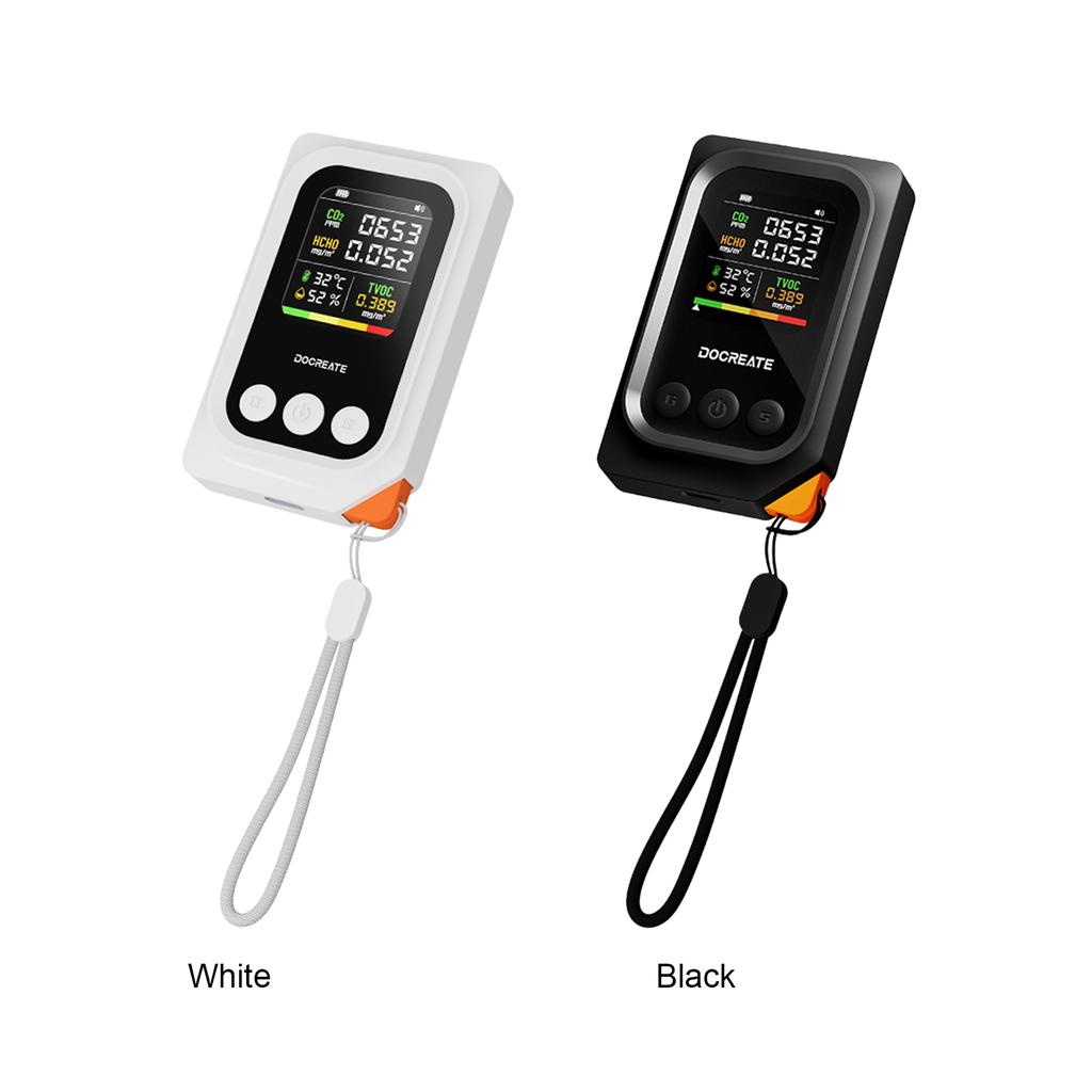 5 in 1 Indoor Air Quality Monitor Temperature Humidity Detector CO2 TVOC HCHO Tester Air Quality Meter for Home Office