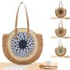New Arrival Trendy Round Minimalist Chic Paper Rope Woven Intricate Cutout Handmade Summer Beach Vacation Stylish Women's Purse