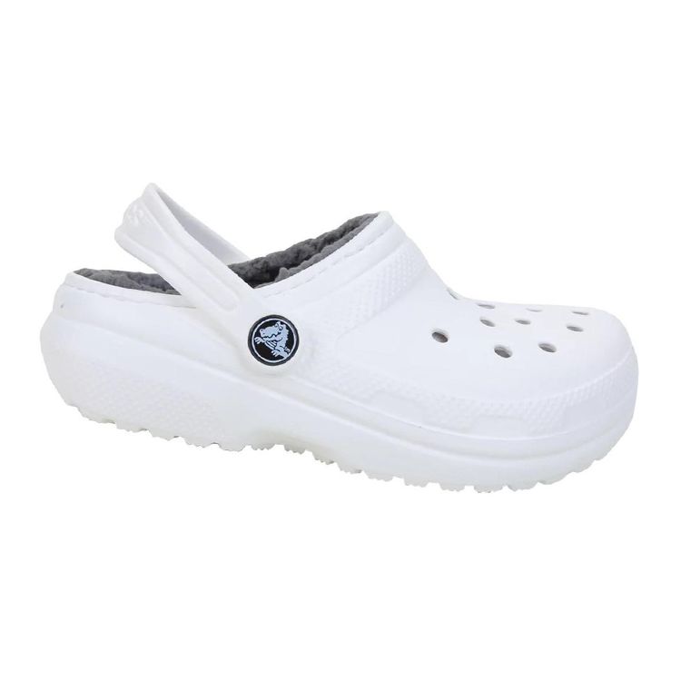 Crocs Classic Lined Casual Comfortable Warm Slippers Kids Slippers White Gray 207010-10M