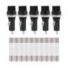 VGEBY 6x30mm Fuse Holder Panel Mount Plastic Metal AC 125V 15A/250V 10A Set of 5 with 10 Glass Tubes, Black
