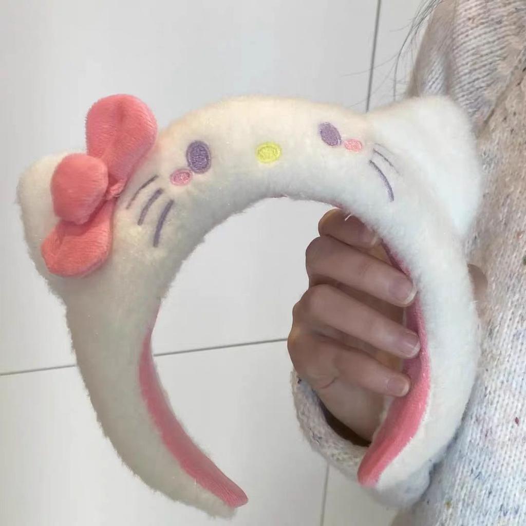 Super Cute Kitty Plush Headband, Thickened and Widened, Trendy Ins Style, Girly and Adorable Hair Accessory, Soft and Versatile