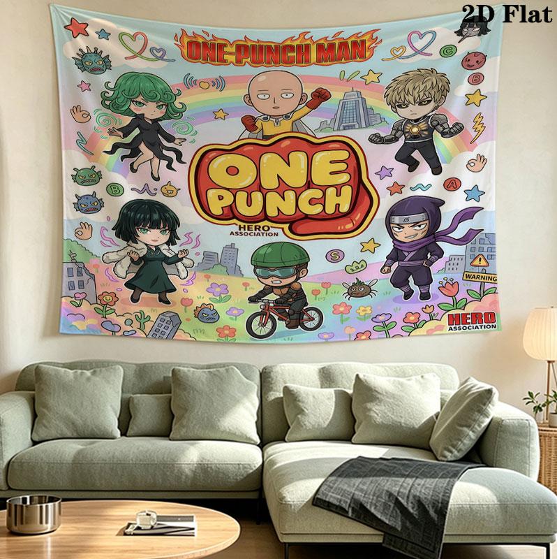 Onepunch Man Wandteppich Ästhetisches Wandbehang Gedruckter Stoffdecke Dekorative Wandteppiche Für Schlafzimmer Wohnzimmer Heimdekoration