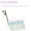 *Led Free Assembly Keyboard Keychain Fidget Toy Crystal Clicker Sensory Toy Stress Relief Keyboard Keychain Adult Children'S Toy
