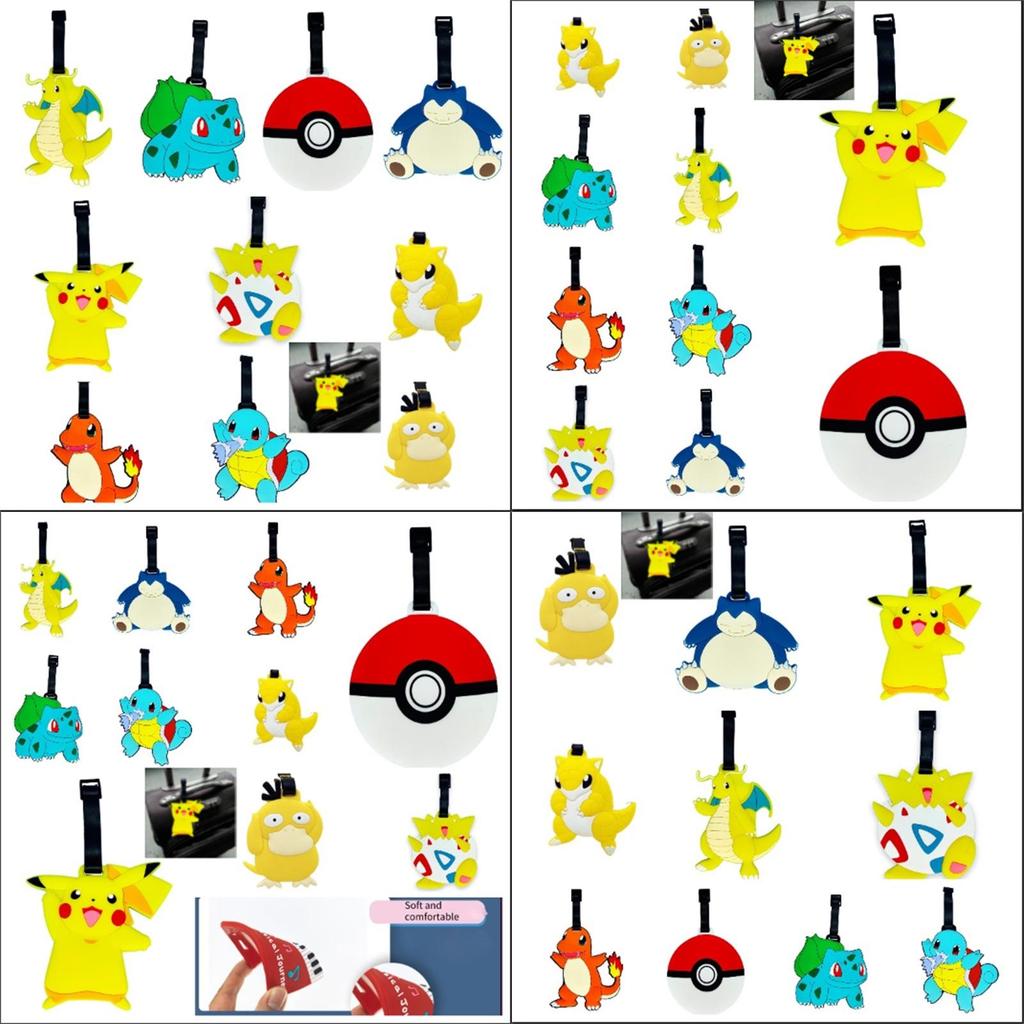 Pokemon Pvc Soft Rubber Luggage Tags Perfect For Traveling By Xl