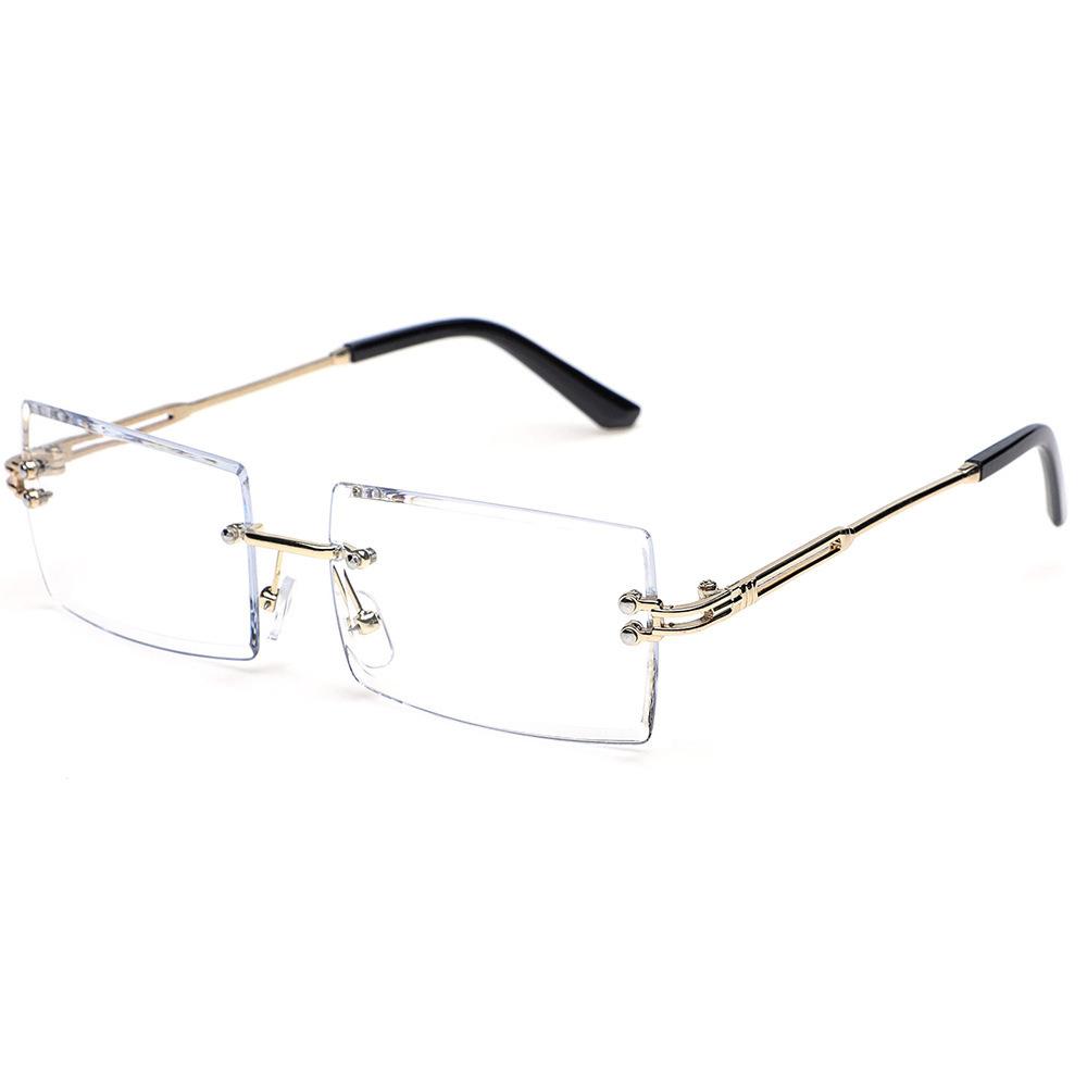 New frameless trimmed sunglasses women's Japan and Korea fashion small frame square sunglasses driving driving sunshades