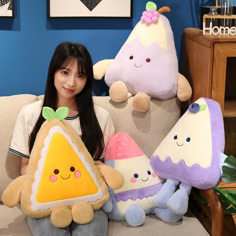 Non-Toxic 25-60Cm Cartoon Fruit Cake Plush Doll Pillow Strawberry Grape Mango Blueberry Cake Plush Toy Home Decoration Gift For Children