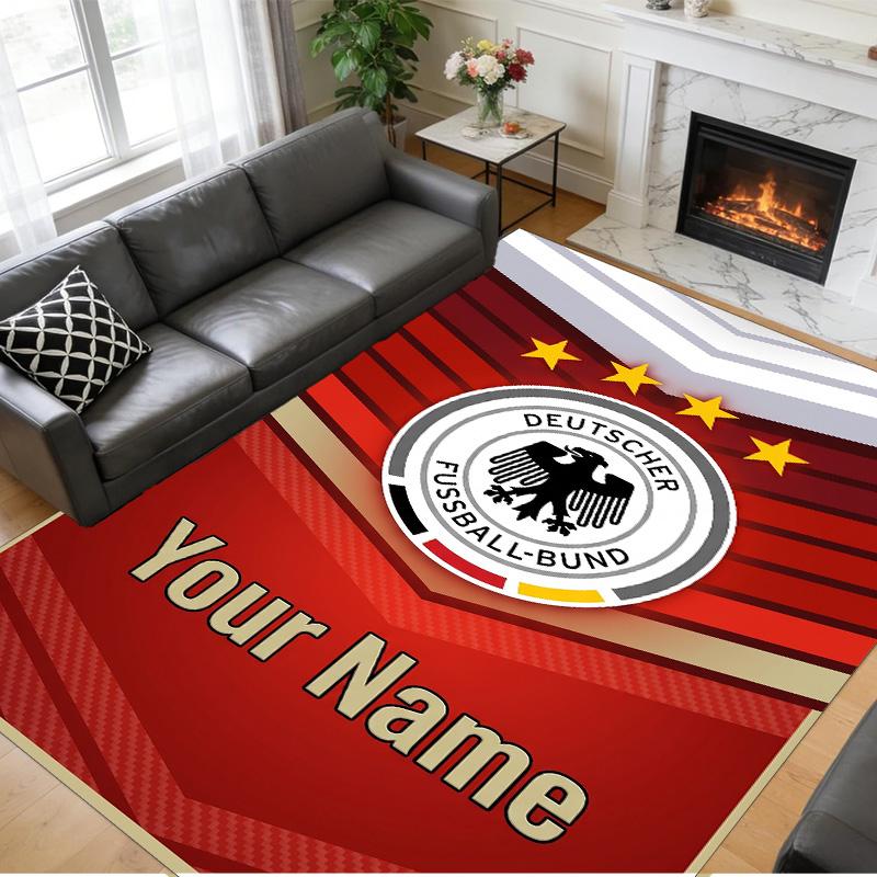 Crystal Velvet Rug Custom Name Text, Soft Non Slip Floor Mat Home DecorGermany national football team