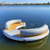 Tapis flottant gonflable Flotteur de piscine multi-personnes Plateforme de fête Chaise longue pliable Raft flottant épaissi Tapis d'eau portable