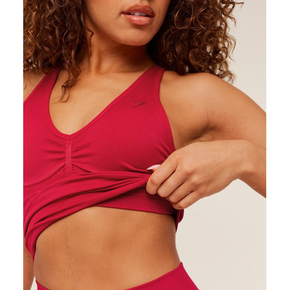 Gymshark Lift Seamless Tank With Shelf Carmine Red B6b8q Rbqw