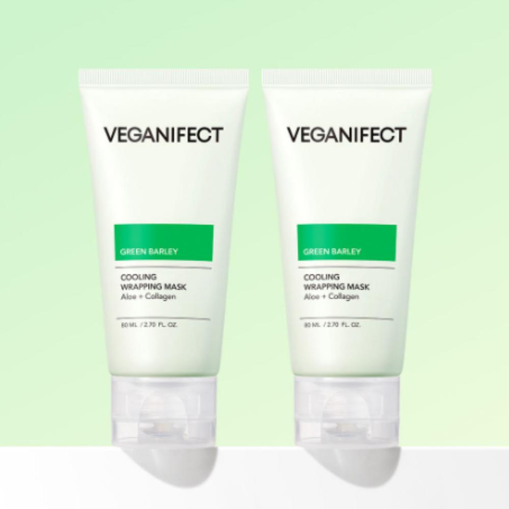 

Veganifect Green Barley Aloe Cool-Down Wrapping Peel-Off Mask 80ml Duo Set (2pcs)