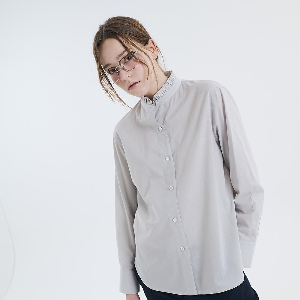 Boyeon Flush Mandarin Collar Cotton Silk Silver Gray 0093 Gray/M(95)