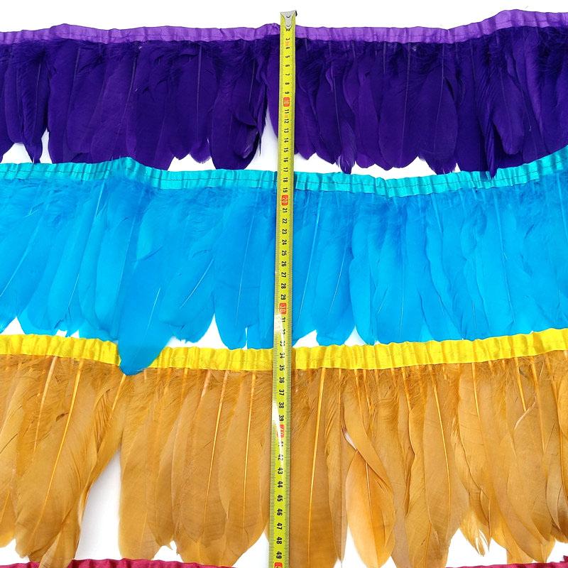 2meters Goose Feathers Fringe Trims Plumes DIY needlework accessories Sewing Ribbon For Wedding Dress Decoration Crafts 15-20cm