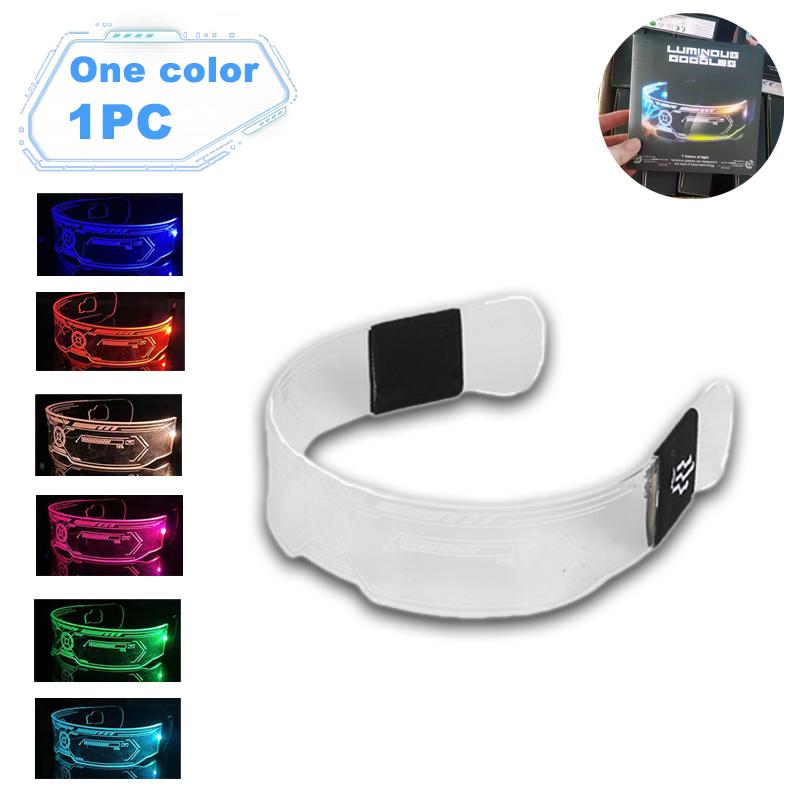 LED Colorful Glowing Glasses Neon Party Christmas Halloween Decoration LED Glowing Glasses Props Holiday Performance Props