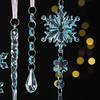 Crystal Christmas Ornaments for Tree Clear Acrylic Snowflake Icicle Ornaments with Drop Pendants for Winter Wonderland Chandelier Xmas Tree Decor