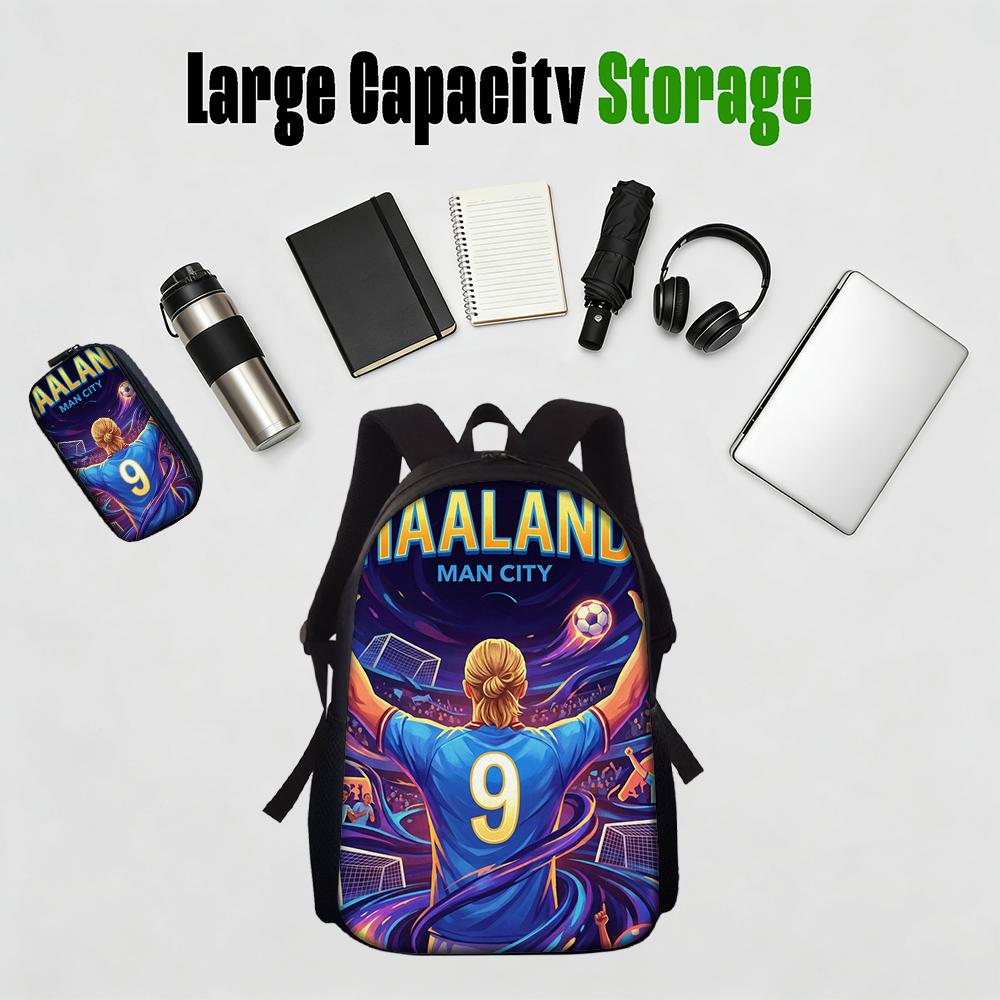 1/2/3/4/5PC Soccer Star Pattern Backpack Set – Large-Capacity Casual Backpack with Matching Clutch & Tote Bag, Perfect for Daily