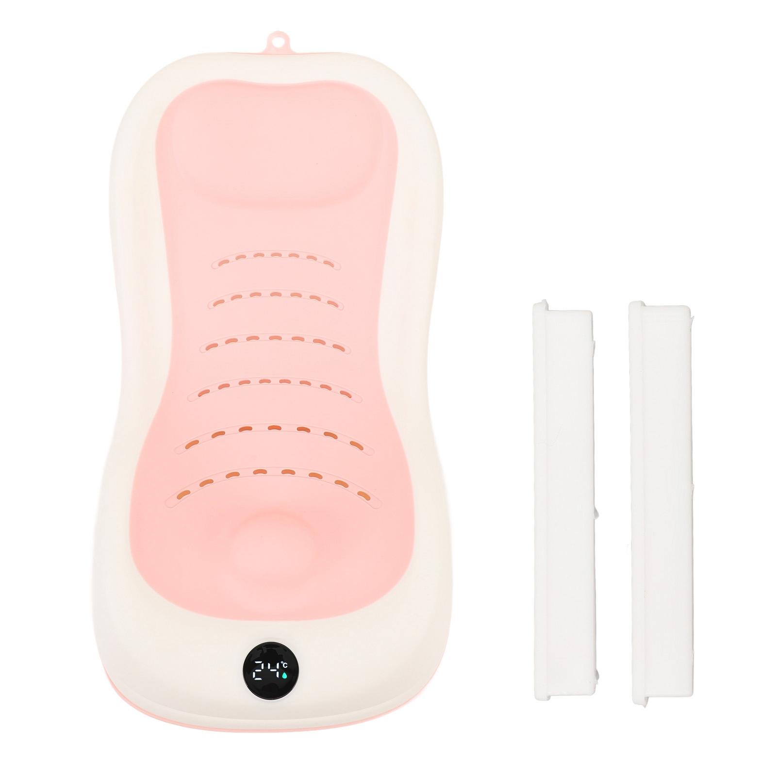 

Дитяча ванночка для новонароджених з термометром, м яка раковина, антиковзаюча портативна дитяча ванночка рожевий