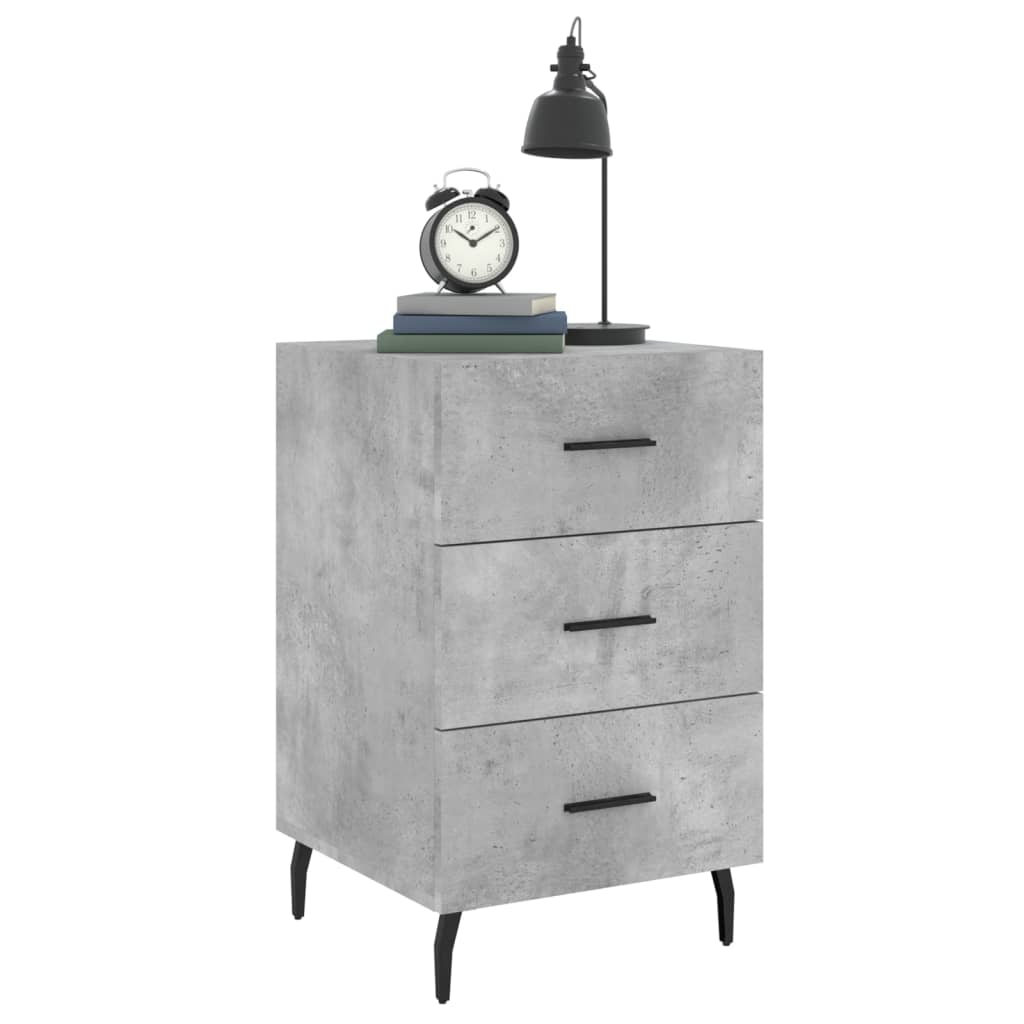 Nightstand, Concrete Gray, 40X40X66 Cm