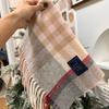 Xiaohongshu Popular Cherry Red New Year'S Red 100% Wool British Versatile Scarf Women'S And Men'S Cashmere Warm Scarf