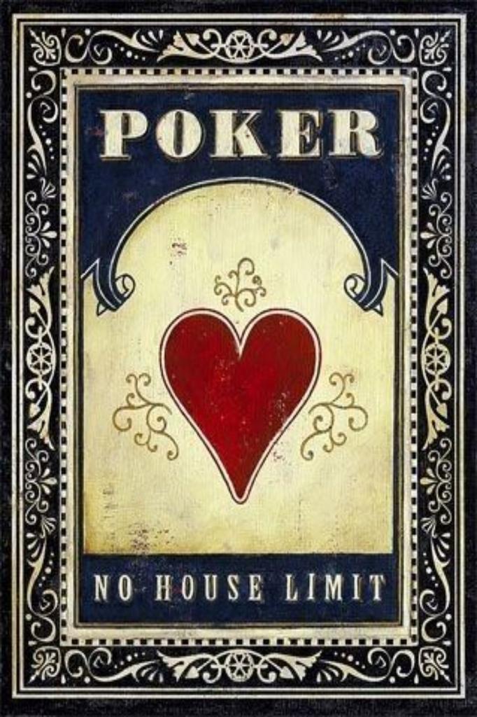 Kovový nápis Pokerový stůl Herní místnost Dekorace stěny