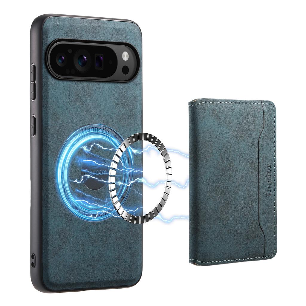 Leather Case for Google Pixel 10 Pro XL Pixel9 8 8A 7 7A 6 6A Detachable Card Holder Wallet Magnetic Wireless Charging Cover