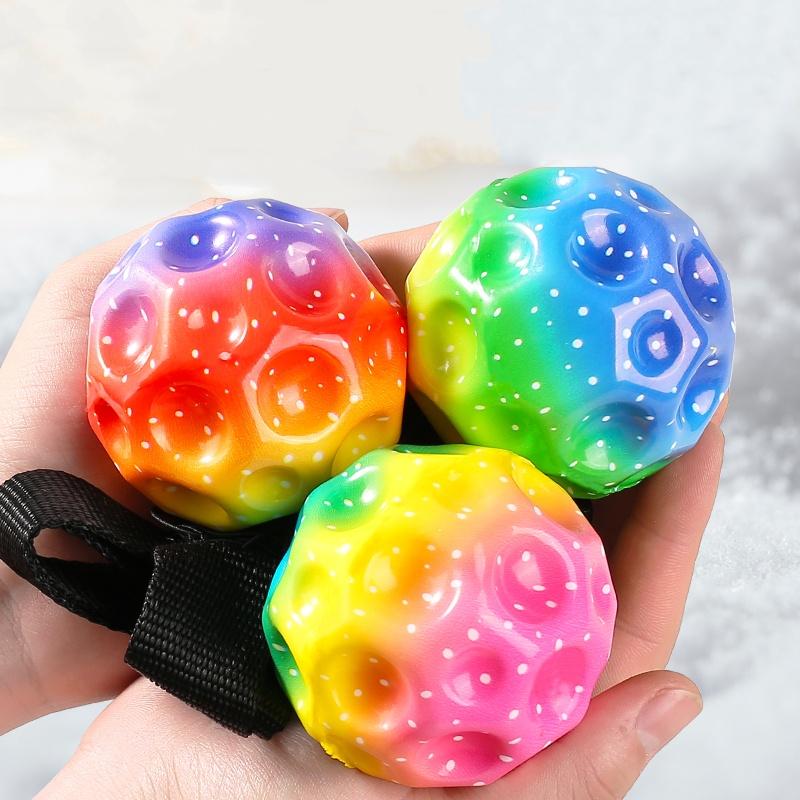 Wrist Return Ball Rubber Sport Ball with Strap and String Rebound Bouncy Balls Toy for Teens Adults Wrist Exercise or Play