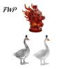 Amber Liquid Display Decanter 3D Animal Whiskey Decanter, 350ml Decorative Bottle, Glass Bird Liquor Design Bottle Artistic for Wine Spirits Home Bar