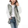 Fashionable Children's Solid Color Long-sleeved Hooded Pocket Plush Coat