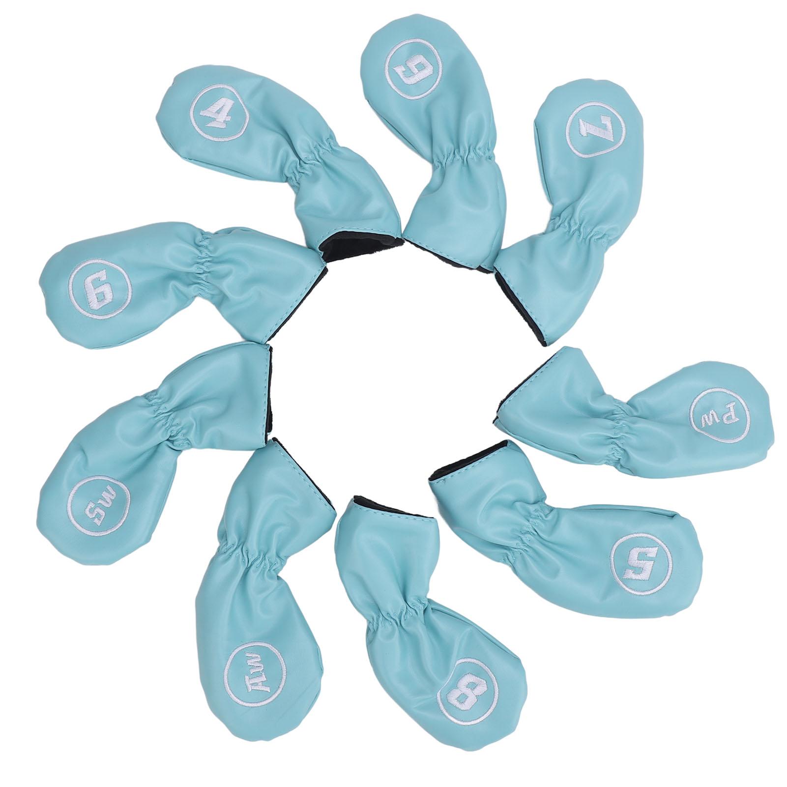 

9 шт. Чехол для гольф-клуба из ПУ кожи Стильный Портативный Чехол на головку для гольфа для Айрон Драйв Клубов Зеленый