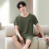 Summer Men's Pajamas Tops and Shorts MODAL COTTON Cool Sleepwear Loungewear Students Two-Piece Letter Youth Nightwear Homewear