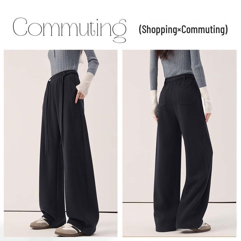 Women's Fleece-Lined Wide-Leg Casual Pants