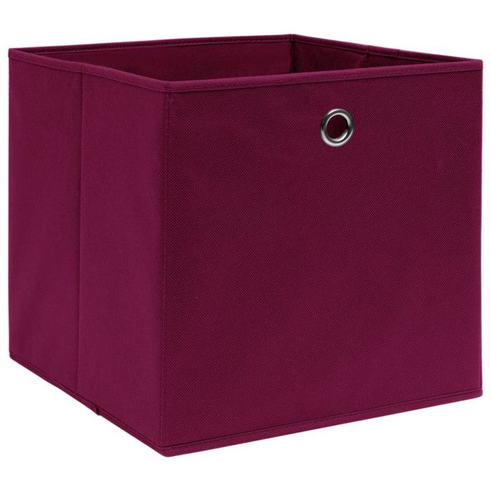 VidaXL Storage Boxes 4 Pcs Dark Red 32x32x32 Cm Fabric