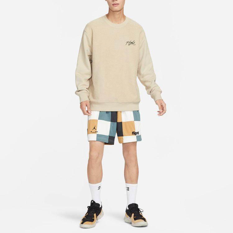 Jordan Flight Sweatshirts Men's Beige Yellow Crew Neck Moderate Regular DV1620-206