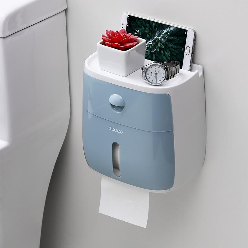 Portable Toilet Roll Paper Holder Plastic Waterproof Double Layer Paper Dispenser For Toilet Storage Box Bathroom Accessories