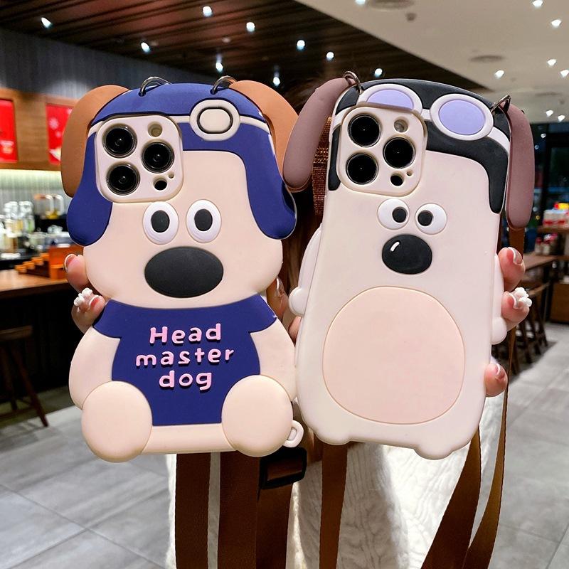 Applicable To Xiaomi Mi 17 Mobile Phone Case Redmi 14C Three-dimensional Cartoon Note15 Fun Master Dog K90 Lanyard Soft Case