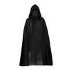 Halloween Black Satin Grim Reaper Vampire Cloak Costume for Adults & Kids