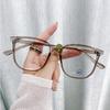 Korean Style Anti-Blue Light Glasses for Large Face - No Makeup Slimming Square Frame